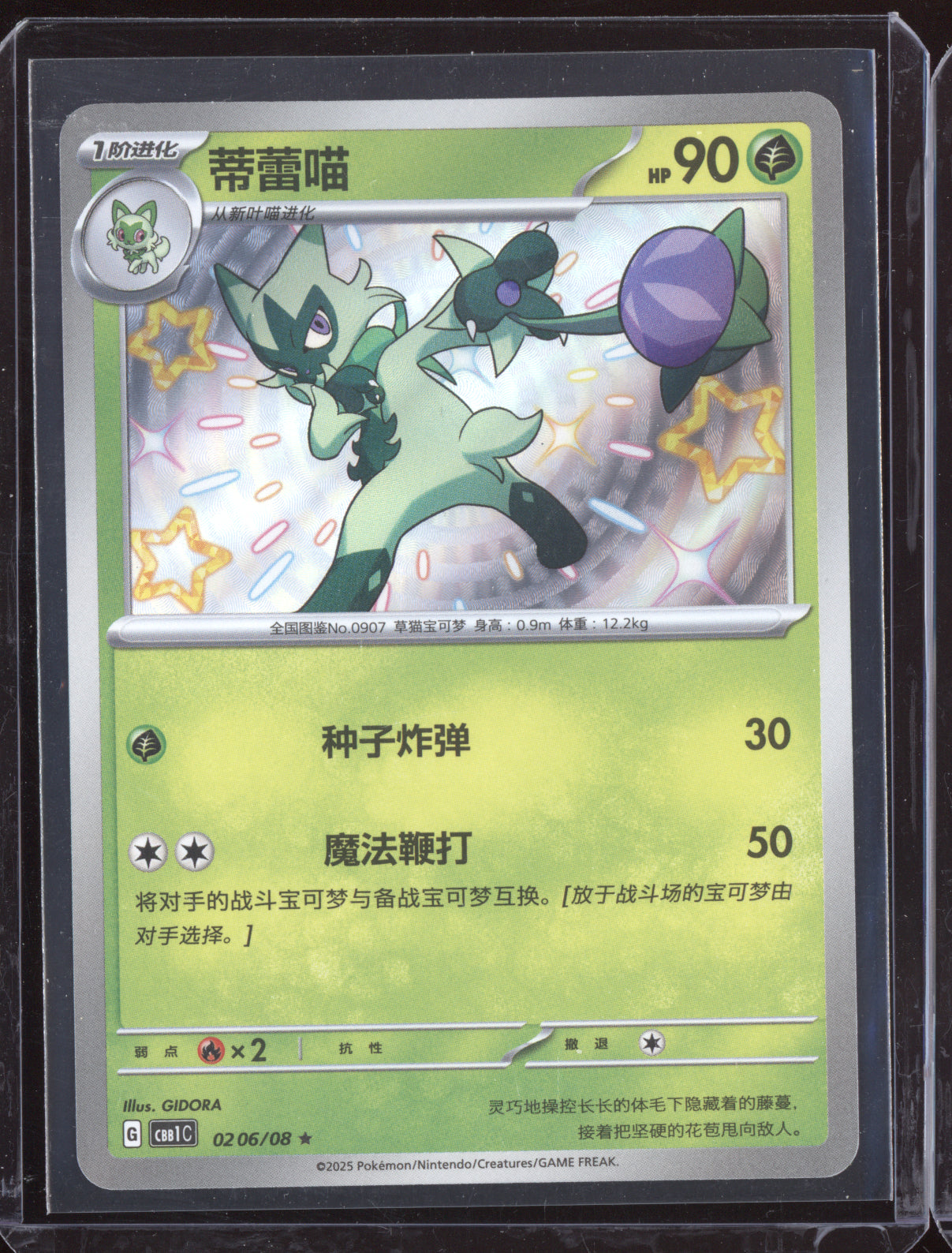 Floragato 2025 Pokemon Chinese Simplified CBB1CS Gem Pack Vol. 1 06 Shiny Holo