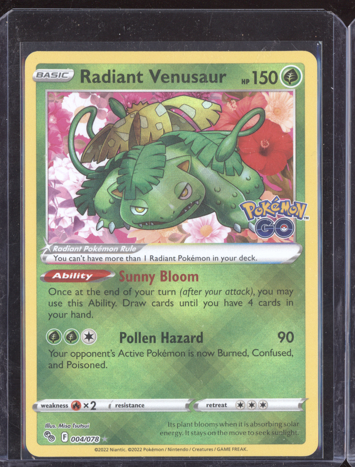 Radiant Venusaur Pokemon Pokémon GO PGO 2022 Radiant Rare 004/078
