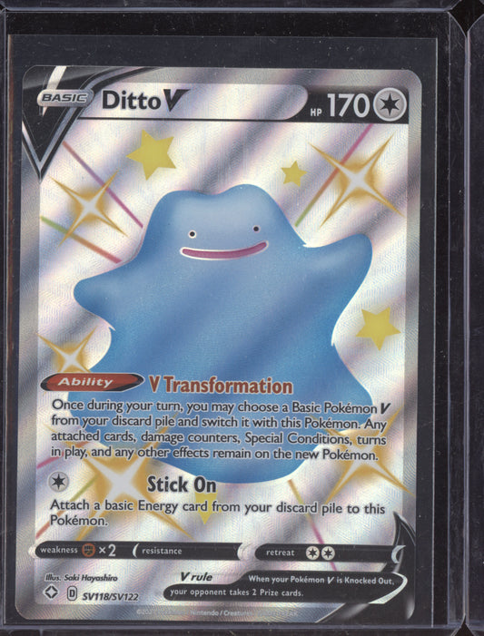 Ditto V Pokemon Shining Fates SHF 2021 Shiny Rare V or VMAX SV118/SV122