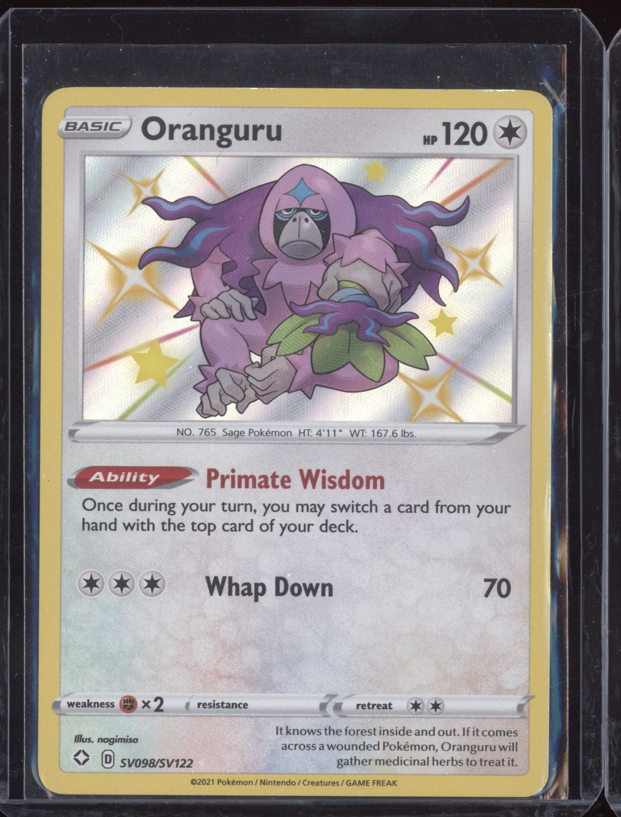 Oranguru 2021 Pokemon Shining Fates Shiny Rare SV098/SV122