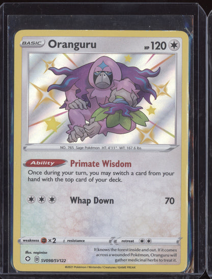 Oranguru 2021 Pokemon Shining Fates Shiny Rare SV098/SV122
