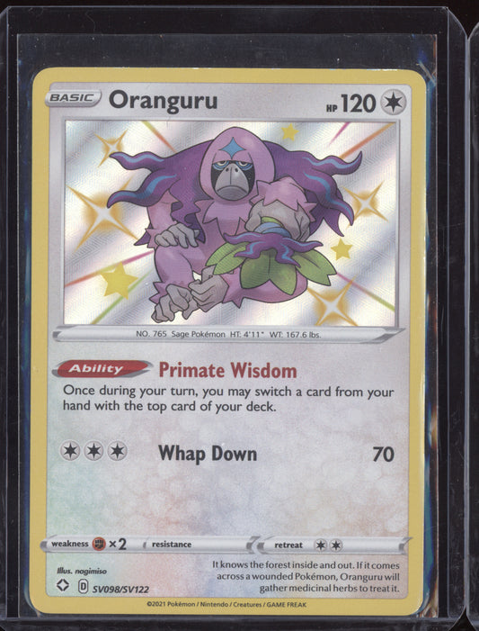Oranguru 2021 Pokemon Shining Fates Shiny Rare SV098/SV122