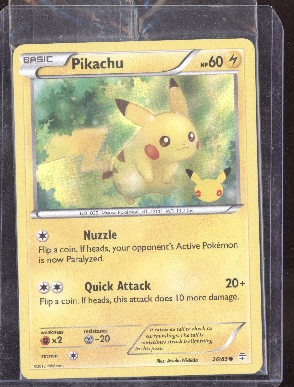 Pikachu Pokemon Generations GEN 2016 Promo Sealed 26/83