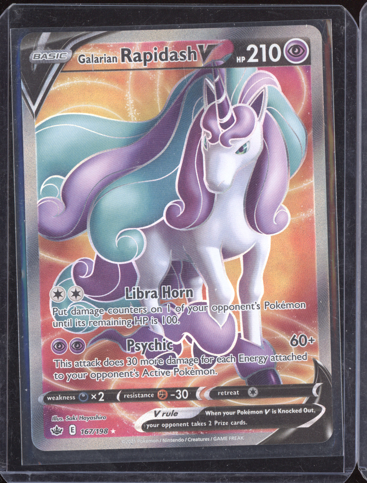 Galarian Rapidash V 2021 Pokemon Chilling Reign Ultra Rare 167/198