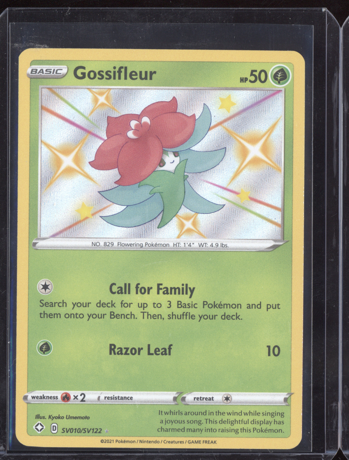 Gossifleur 2021 Pokemon Shining Fates Shiny Rare SV010/SV122