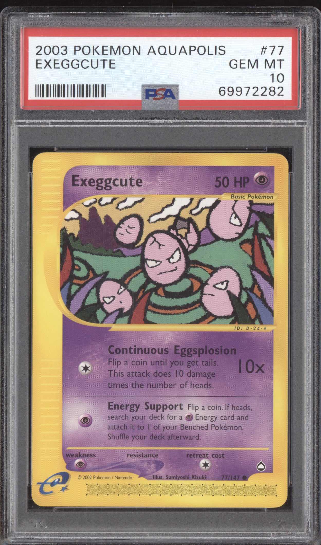 Exeggcute 2003 Pokemon Aquapolis 77/147 PSA 10