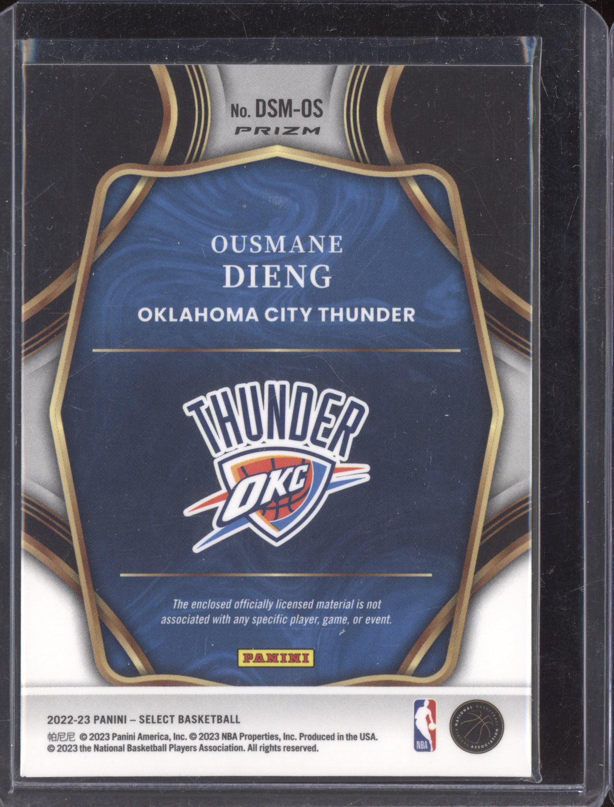 Ousmane Dieng 2022-23 Panini Select Draft Selections Material Jersey RC