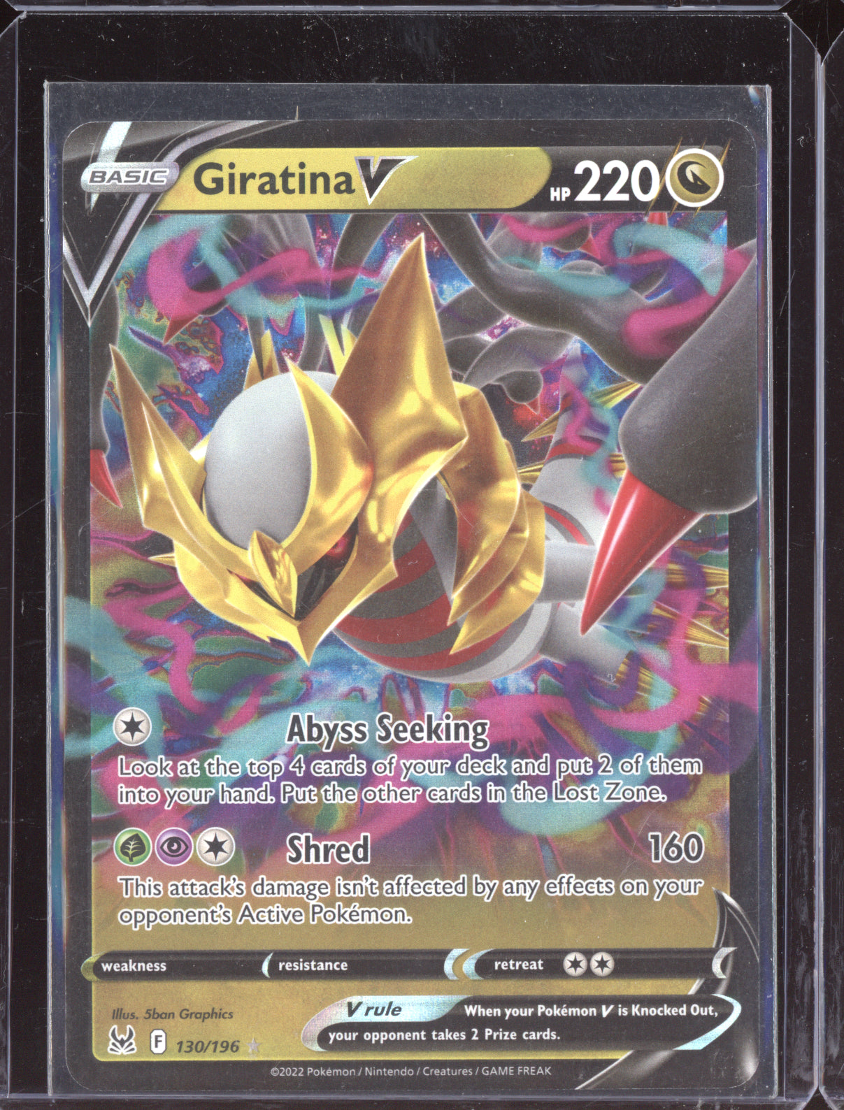Giratina V 2022 Pokemon Lost Origin Holo Rare V 130/196