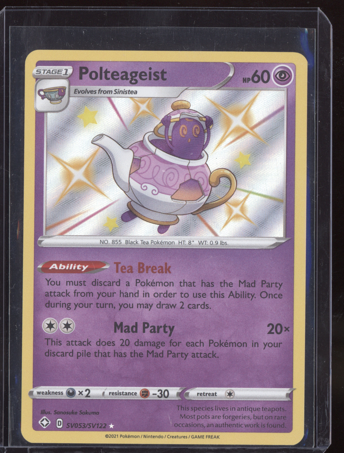 Polteageist 2021 Pokemon Shining Fates Shiny Rare SV053/SV122