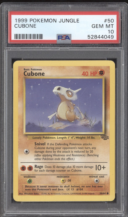 Cubone 1999 Pokemon Jungle 50/64 PSA 10