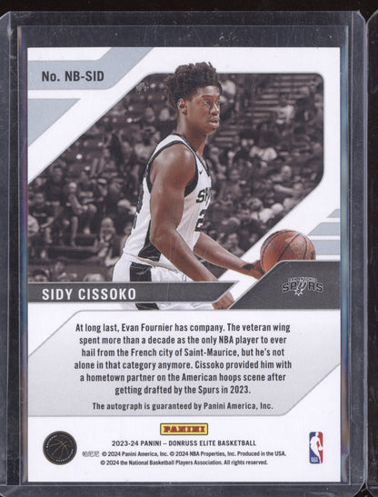 Sidy Cissoko 2023-24 Panini Elite New Breed Gold Auto 10/10