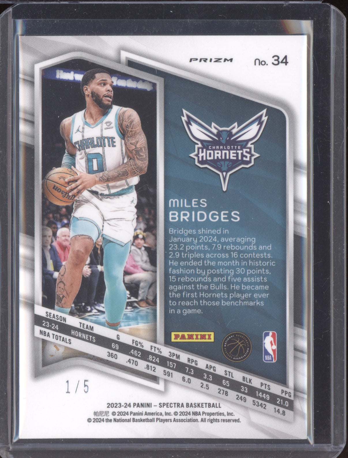 Miles Bridges 2023-24 Panini Spectra Marble 1/5