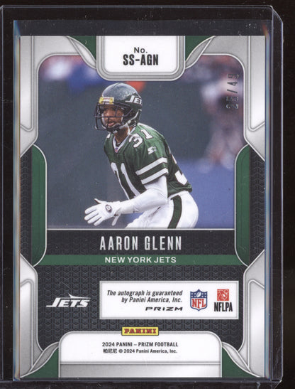 Aaron Glenn 2024 Panini Prizm Purple Power Sensational Auto 25/49