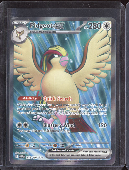 Pidgeot ex 2023 Pokemon Obsidian Flames Ultra Rare 217/197