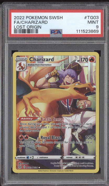 Charizard 2022 Pokemon Lost Origin Full Art Trainer Gallery TG03/TG30 PSA 9