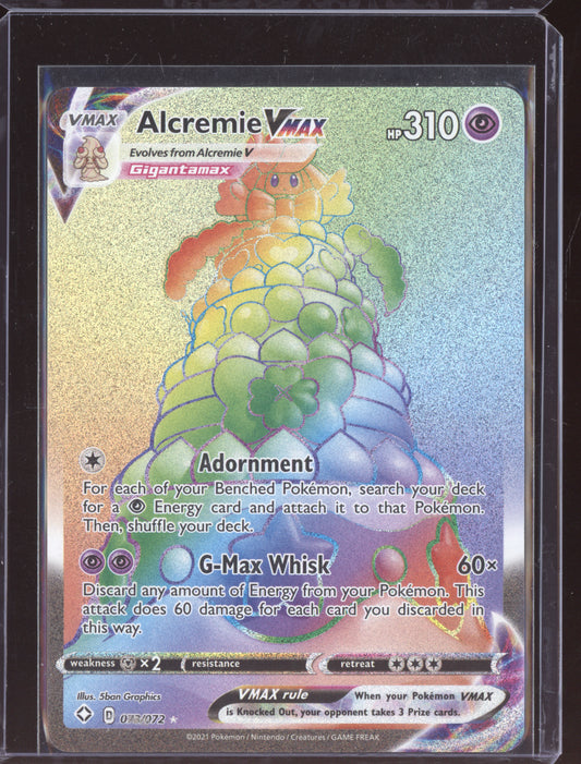 Alcremie VMAX 2021 Pokemon Shining Fates Rainbow Rare 073/072