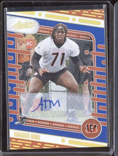 Amarius Mims 2024 Panini Absolute Blue Auto RC 19/50