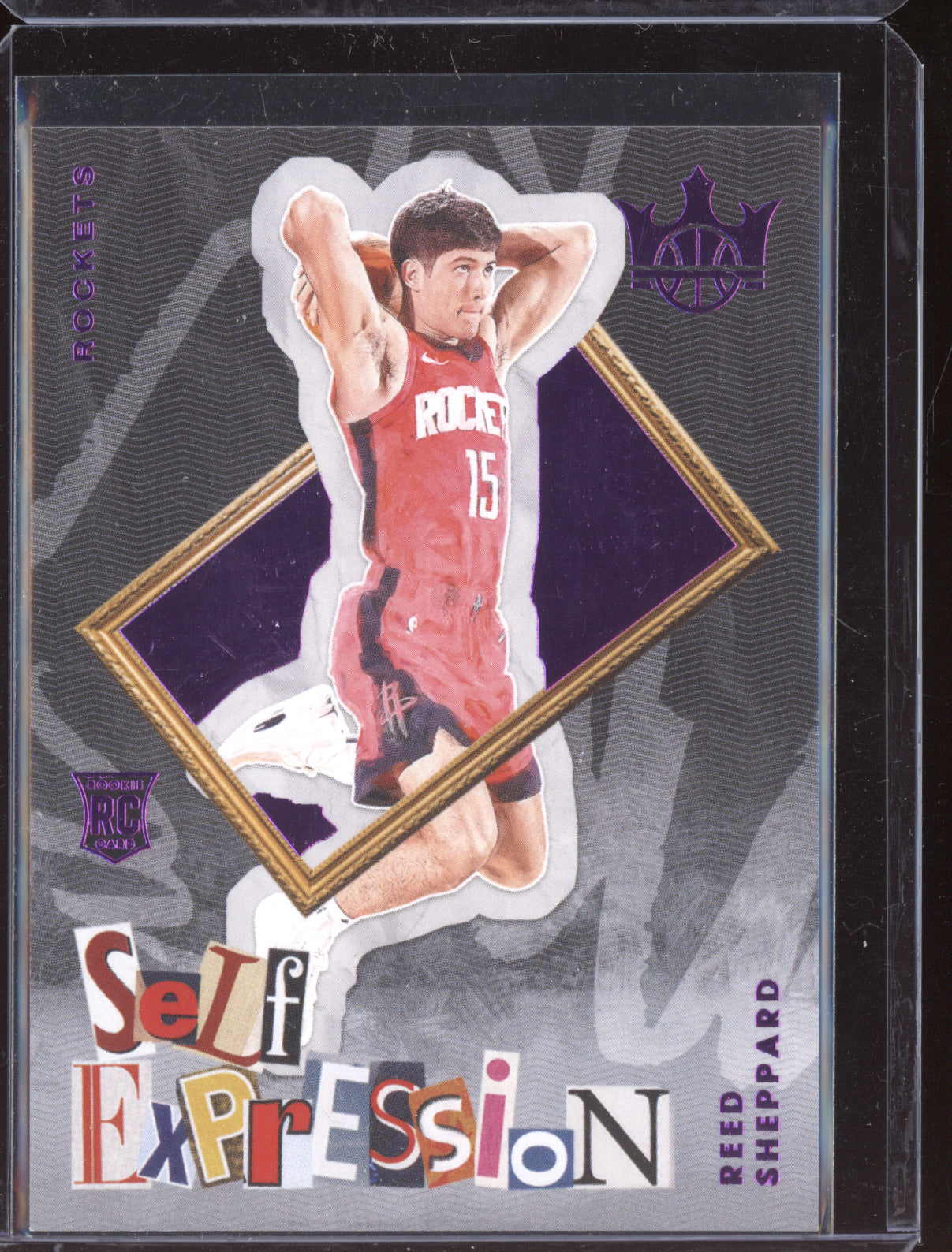 Reed Sheppard 2024-25 Panini Court Kings Self Expression Purple RC 44/99