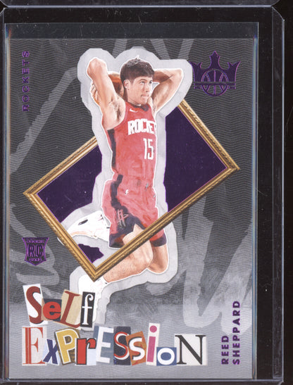 Reed Sheppard 2024-25 Panini Court Kings Self Expression Purple RC 44/99