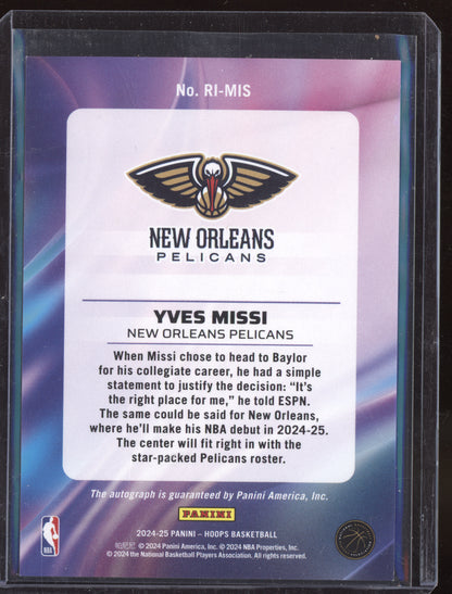 Yves Missi 2024-25 Panini Hoops Rookie Ink Auto RC