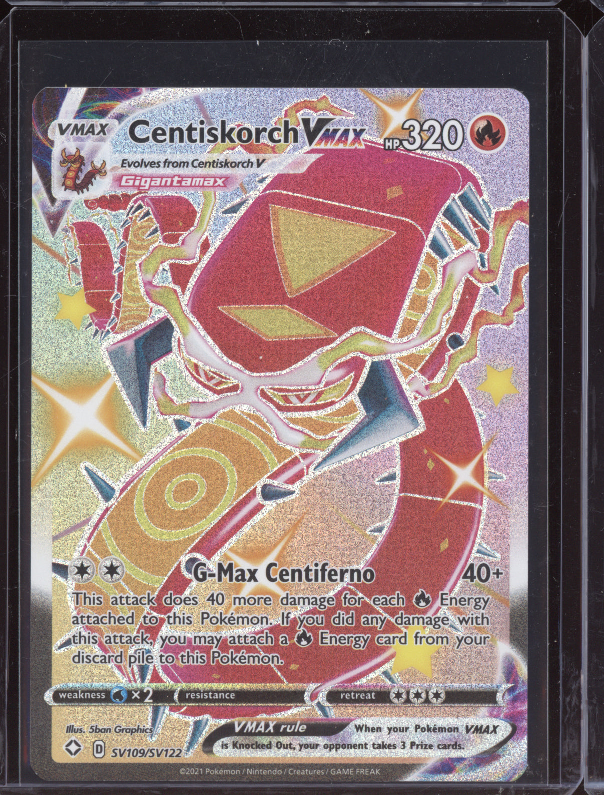 Centiskorch VMAX 2021 Pokemon Shining Fates Shiny Rare V or VMAX SV109/SV122