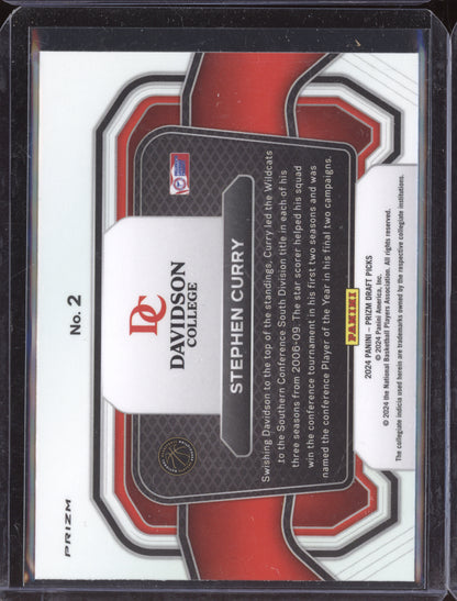 Stephen Curry 2024 Panini Prizm Draft Campus Legends Ruby Wave