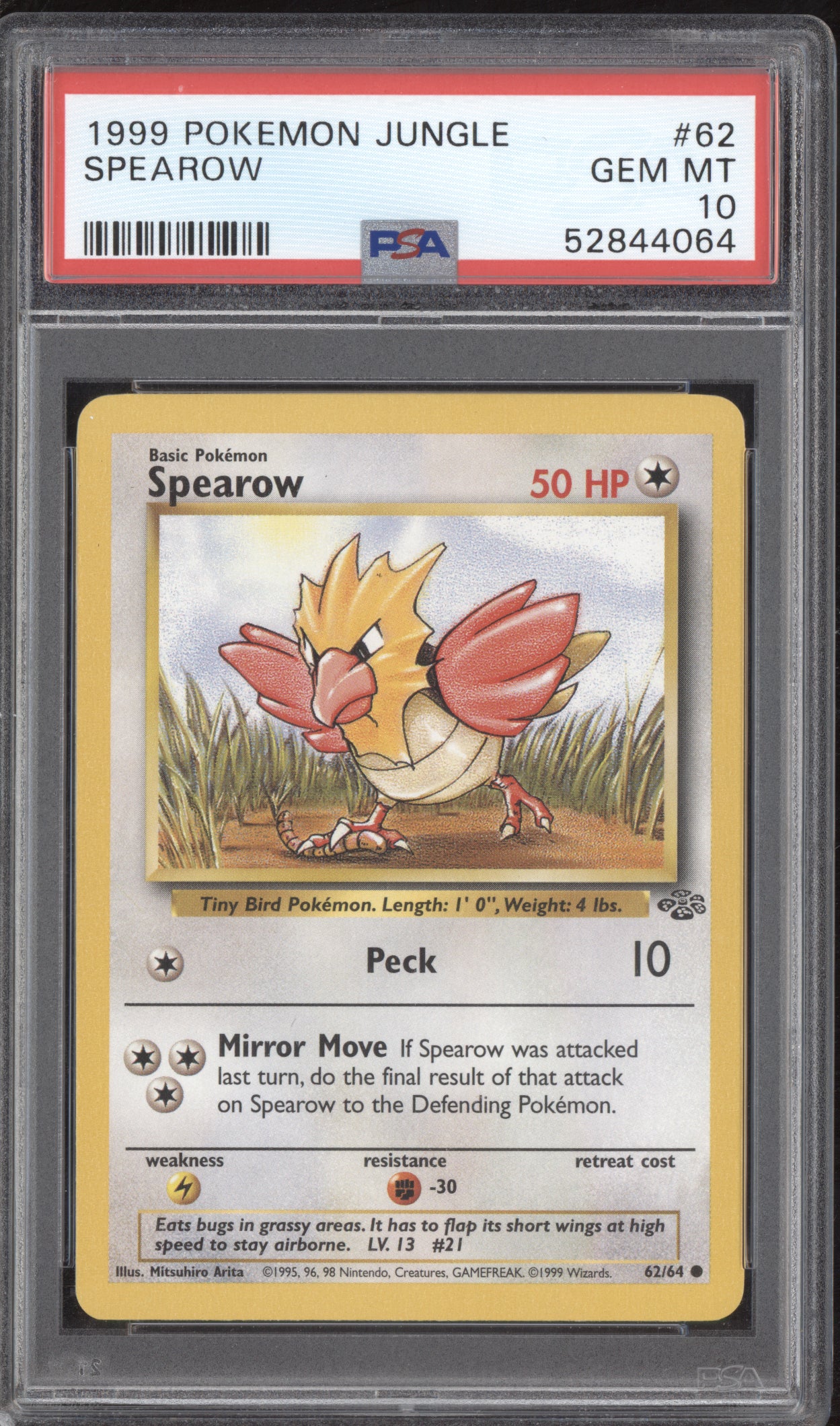 Spearow 1999 Pokemon Jungle 62/64 PSA 10
