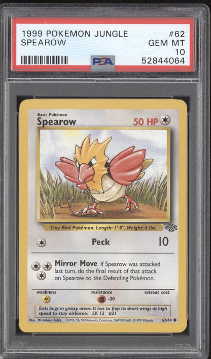 Spearow 1999 Pokemon Jungle 62/64 PSA 10