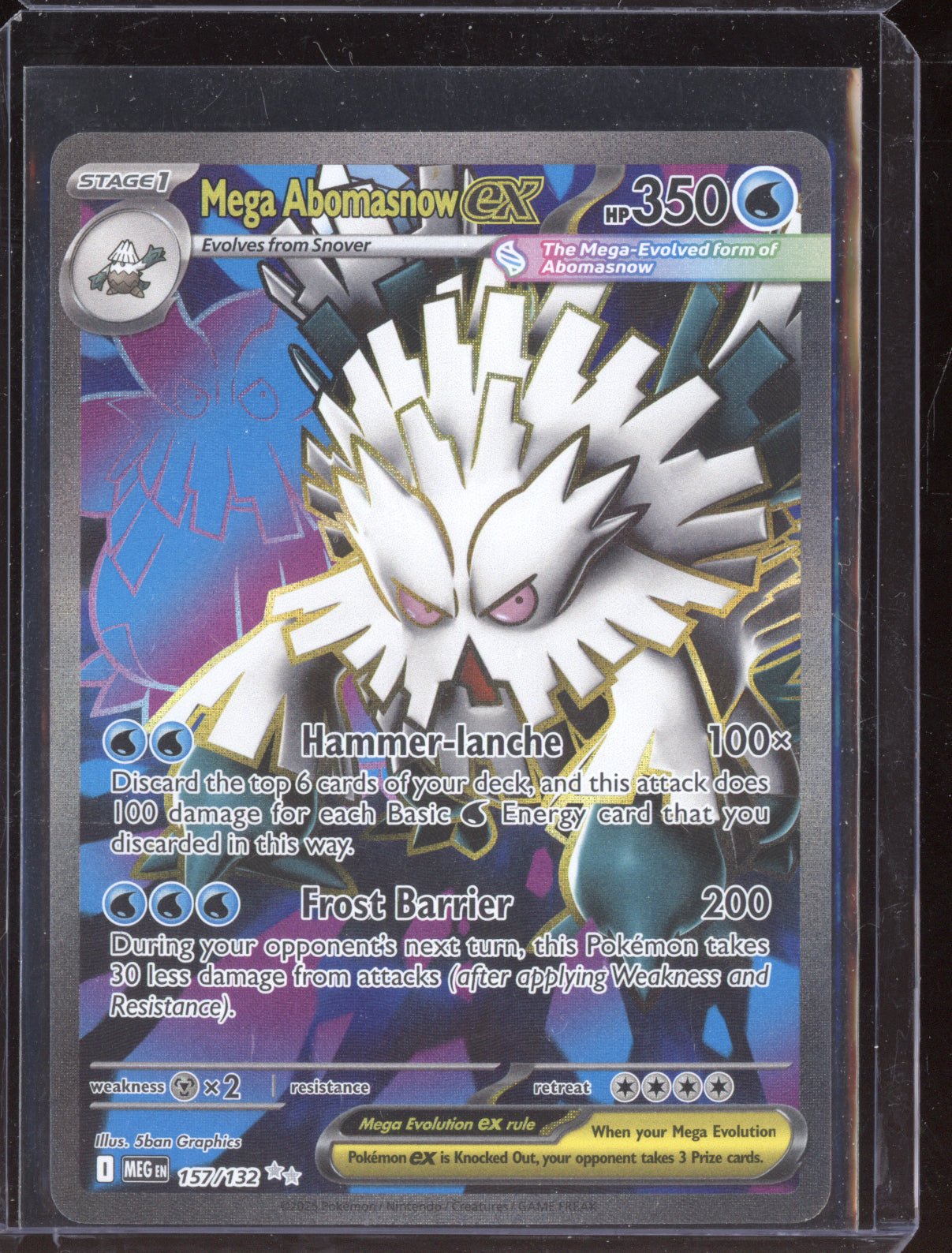 Mega Abomasnow ex 2025 Pokemon Mega Evolution Ultra Rare 157/132