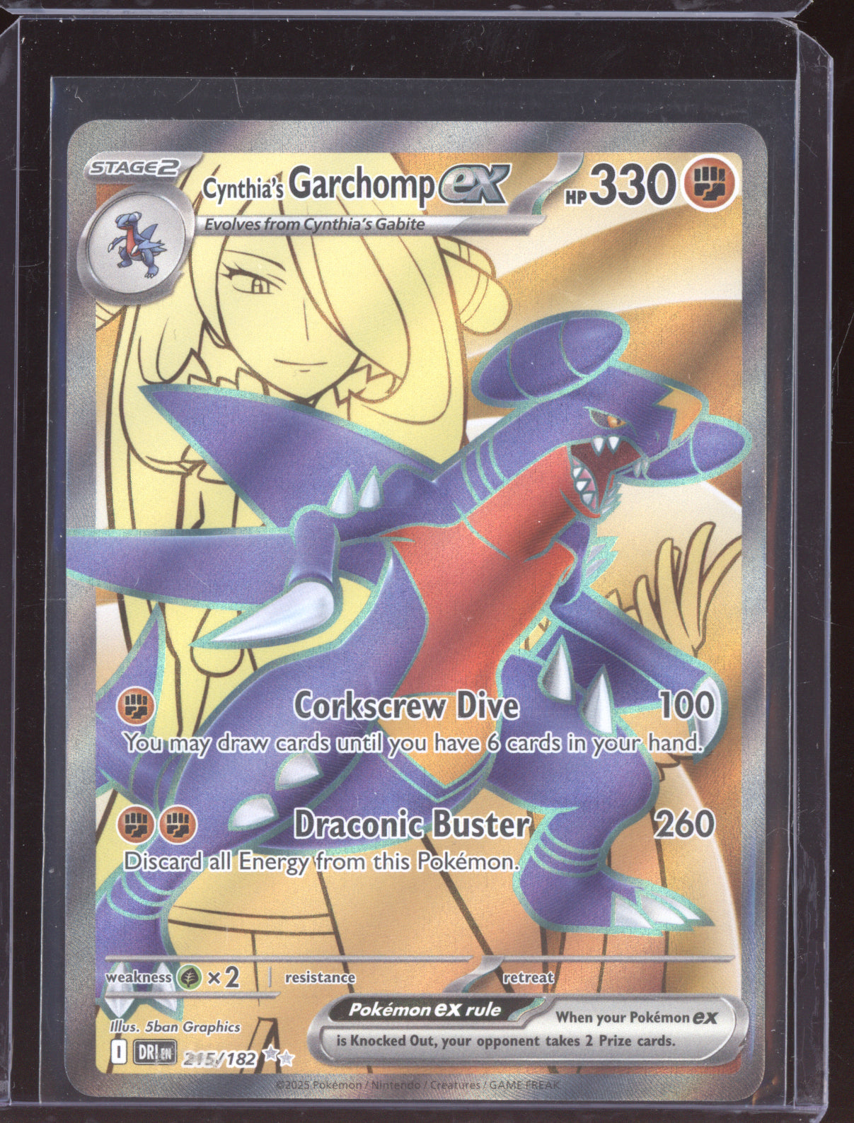 Cynthia's Garchomp ex 2025 Pokemon Destined Rivals Ultra Rare 215/182
