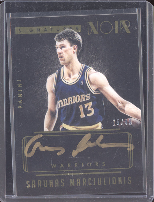 Sarunas Marciulionis 2014-15 Panini Noir Auto 15/49