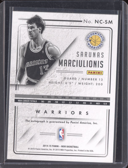Sarunas Marciulionis 2014-15 Panini Noir Auto 15/49