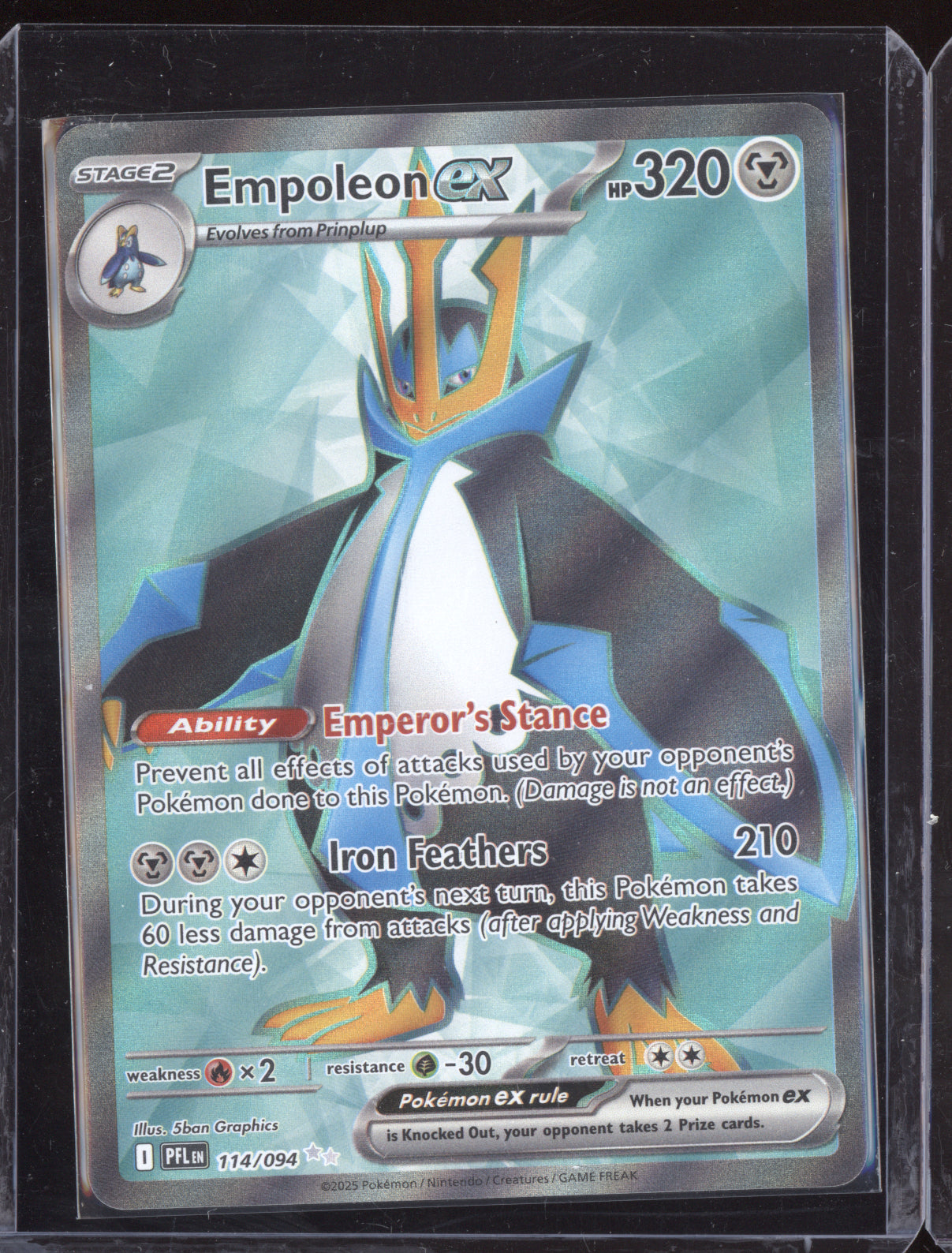 Empoleon ex 2025 Pokemon Phantasmal Flames Ultra Rare 114/094