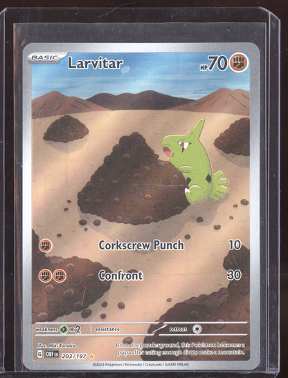 Larvitar 2023 Pokemon Obsidian Flames Illustration Rare 203/197