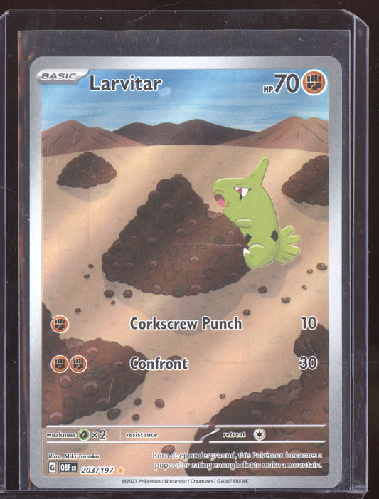 Larvitar 2023 Pokemon Obsidian Flames Illustration Rare 203/197