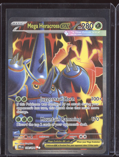Mega Heracross ex 2025 Pokemon Phantasmal Flames Ultra Rare 108/094