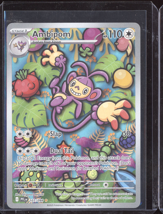 Ambipom 2025 Pokemon Phantasmal Flames Illustration Rare 107/094