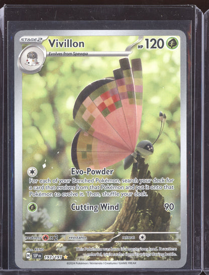 Vivillon 2024 Pokemon Surging Sparks Illustration Rare 193/191