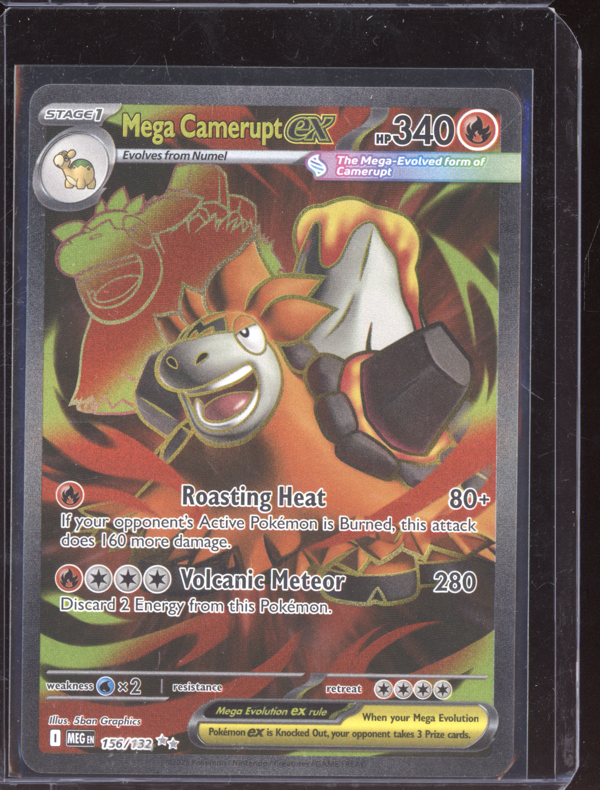 Mega Camerupt ex 2025 Pokemon Mega Evolution Ultra Rare 156/132
