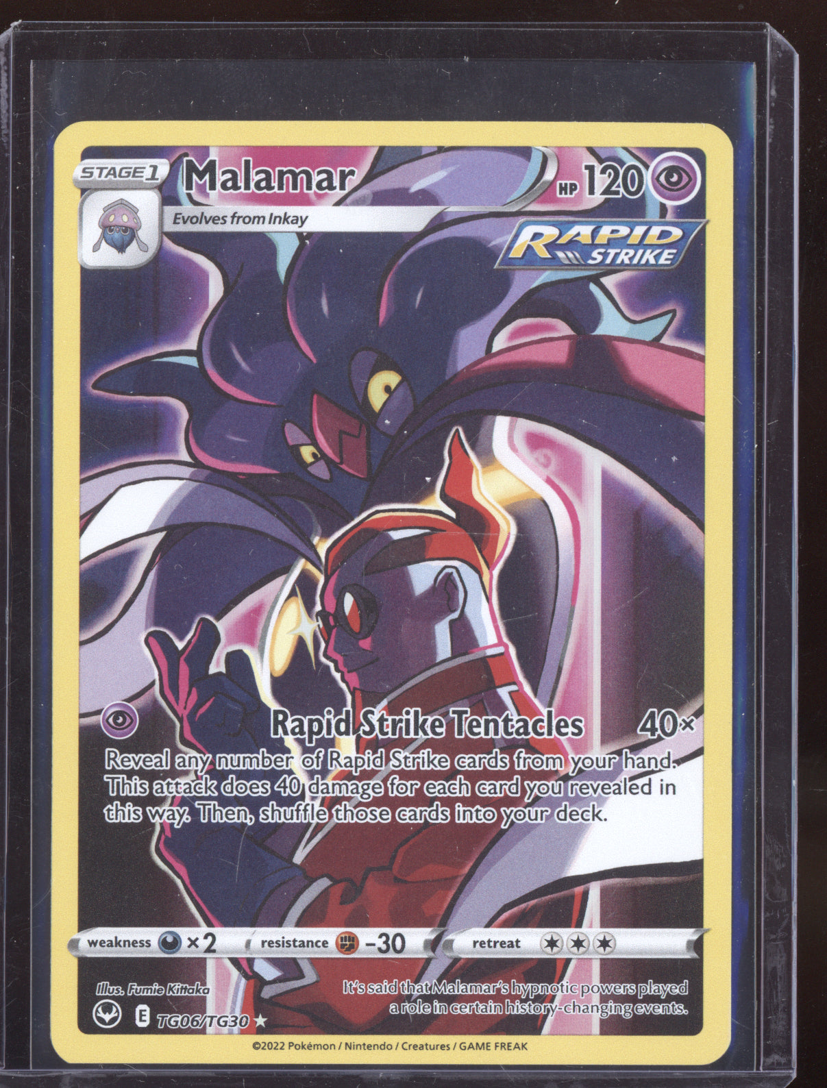 Malamar 2022 Pokemon Silver Tempest Trainer Gallery Holo Rare TG06/TG30