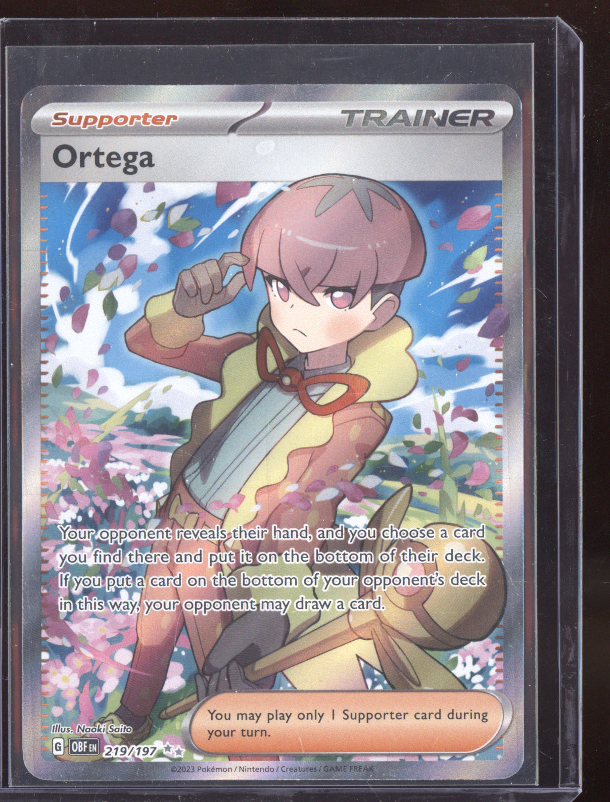 Ortega 2023 Pokemon Obsidian Flames Ultra Rare 219/197