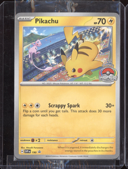 Pikachu 2024 Pokemon Scarlet & Violet Promo Sealed World Championships 190
