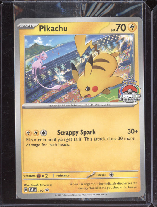 Pikachu 2024 Pokemon Scarlet & Violet Promo Sealed World Championships 190