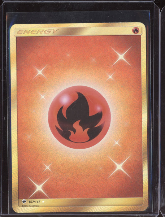 Fire Energy 2017 Pokemon Burning Shadows Secret 167/147