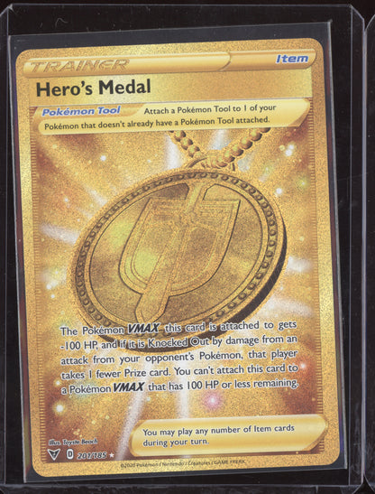 Hero's Medal 2020 Pokemon Vivid Voltage  Secret 201/185