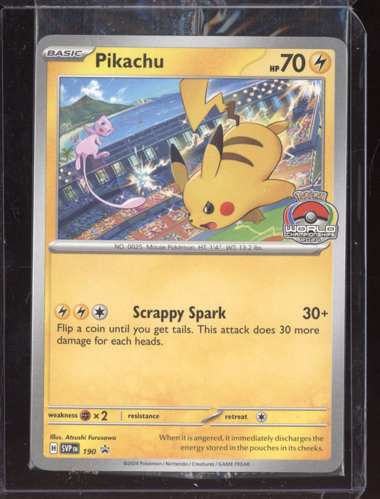 Pikachu 2024 Pokemon Scarlet & Violet Promo Sealed World Championships 190