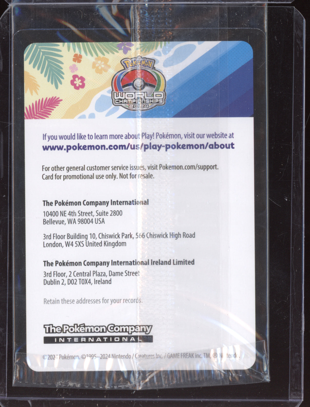 Pikachu 2024 Pokemon Scarlet & Violet Promo Sealed World Championships 190