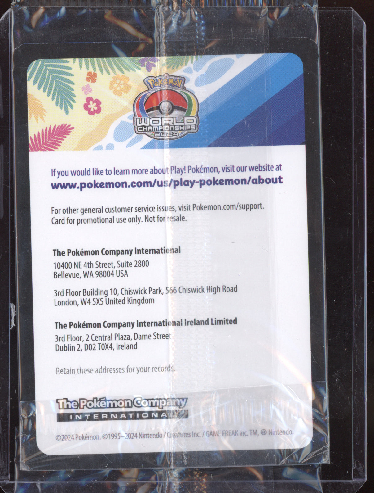 Pikachu 2024 Pokemon Scarlet & Violet Promo Sealed World Championships 190