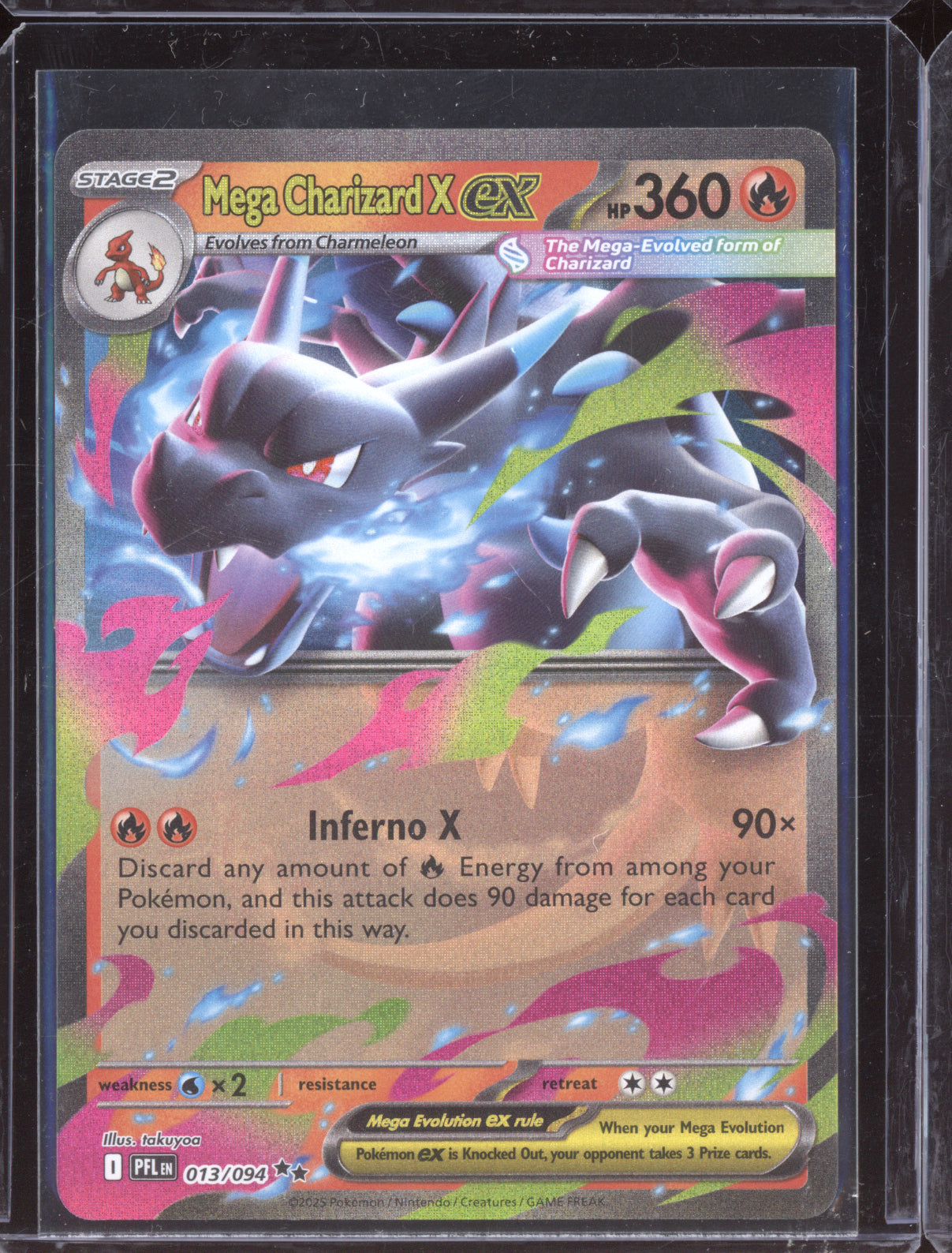 Mega Charizard X ex 2025 Pokemon Phantasmal Flames 013/094