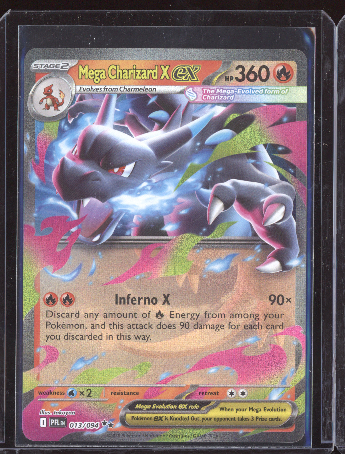 Mega Charizard X ex 2025 Pokemon Phantasmal Flames 013/094